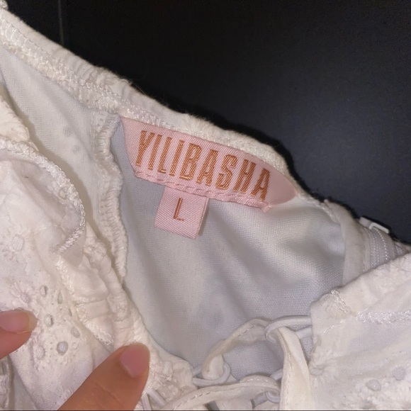 Rapunzel Lace White Eyelet Embroidery Mini Dress - Picture 8 of 8